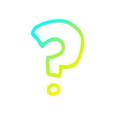 soğuk degrade çizgi çizim karikatür soru işareti