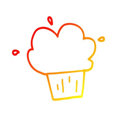 sıcak degrade çizgi çizim karikatür cupcake