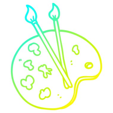 soğuk degrade çizgi çizim karikatür sanatçı paleti