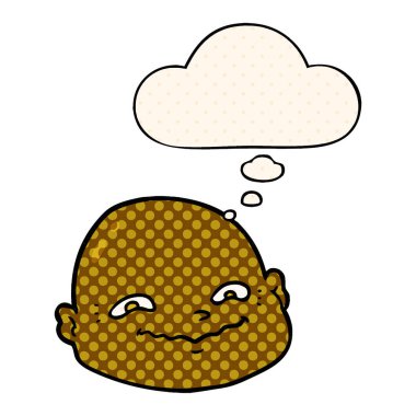 çizgi film kel adam ve çizgi roman tarzında kabarcık düşünce