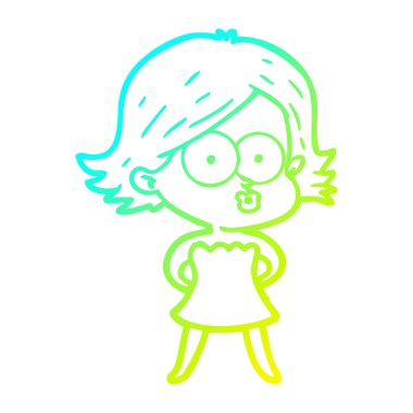 soğuk degrade çizgi çizim karikatür kız somurtma