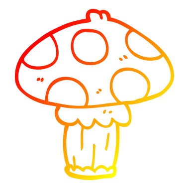sıcak degrade çizgi çizim karikatür toadstool
