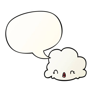düzgün degrade tarzında karikatür bulut ve konuşma balonu