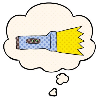 çizgi film meşalesi ve çizgi roman tarzında düşünce balonu