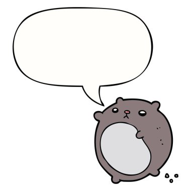 karikatür ayı ve konuşma balonu