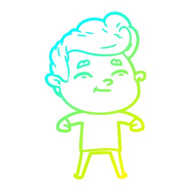 soğuk degrade çizgi çizim mutlu karikatür adam