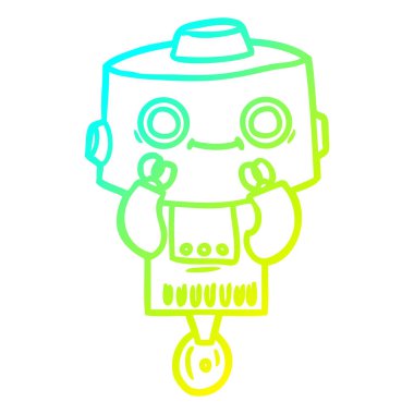 soğuk degrade çizgi çizim karikatür robot