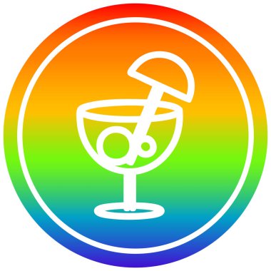 gökkuşağı spektrumlu şemsiye dairesel kokteyl