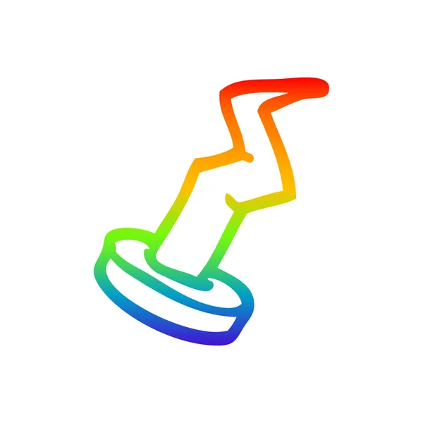 Regenboog gradiënt lijntekening cartoon nagel — Stockvector