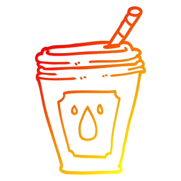 Linha de gradiente quente desenho de suco de desenhos animados bar bebida — Vetor de Stock