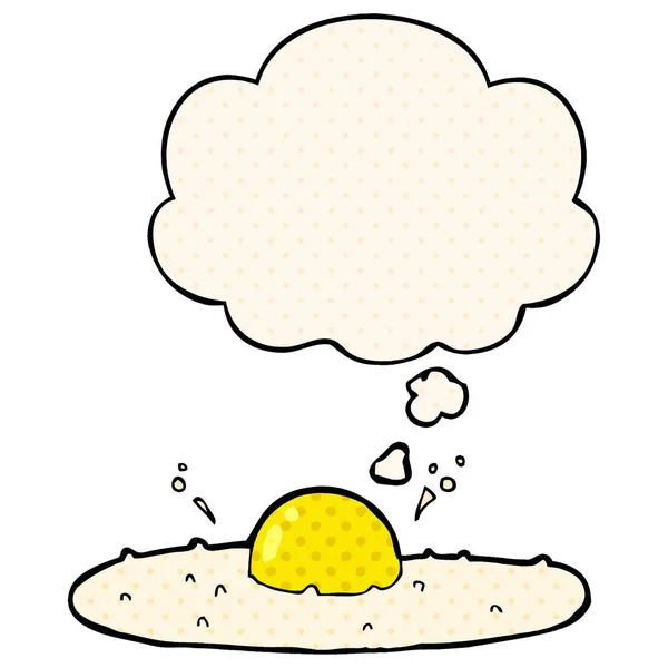 Мультяшное яичницу и мыльный пузырь в стиле комиксов — стоковый вектор