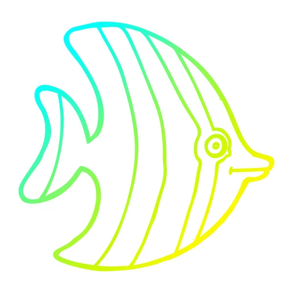冷梯度线绘制卡通天使鱼 — 图库矢量图片