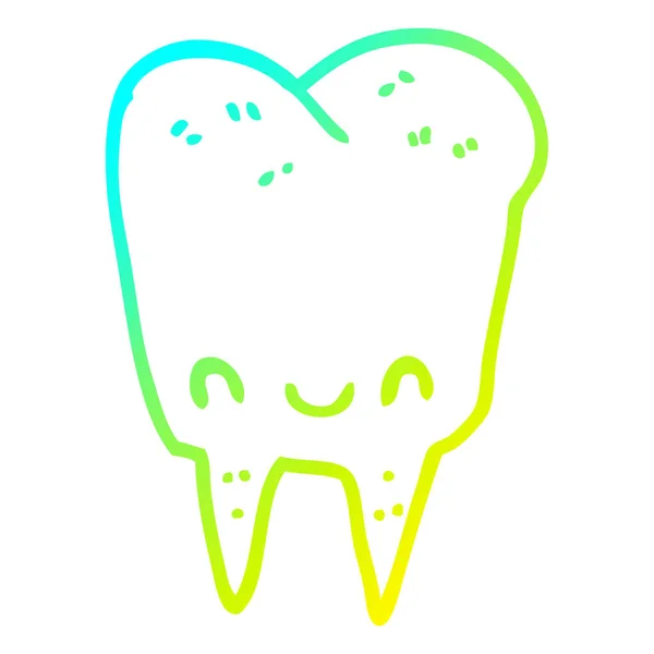 Linha gradiente frio desenho desenho dos desenhos animados dente —  Vetores de Stock