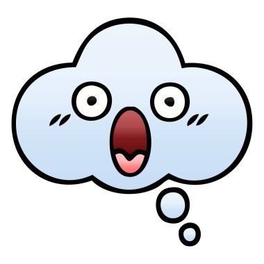 kabarcık düşündüm degrade gölgeli çizgi film