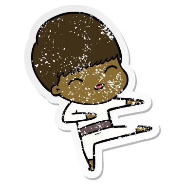 bir mutlu çizgi film çocuk sıkıntılı etiket