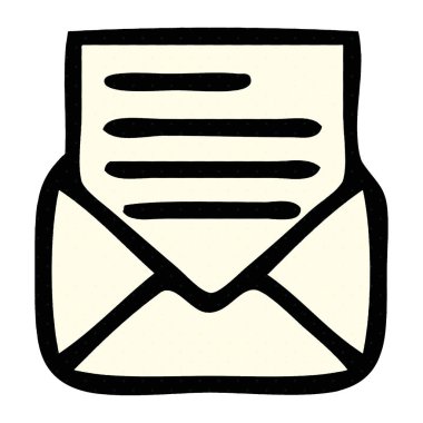 çizgi roman tarzı çizgi film mektup ve zarf