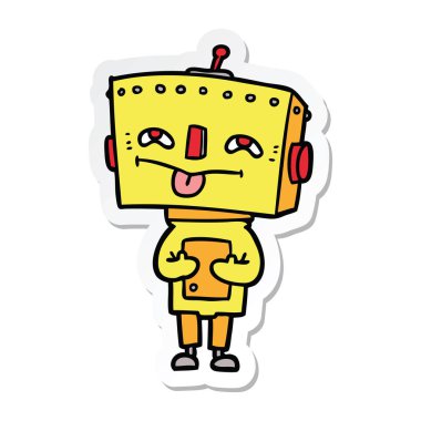 bir çizgi film robot Sticker