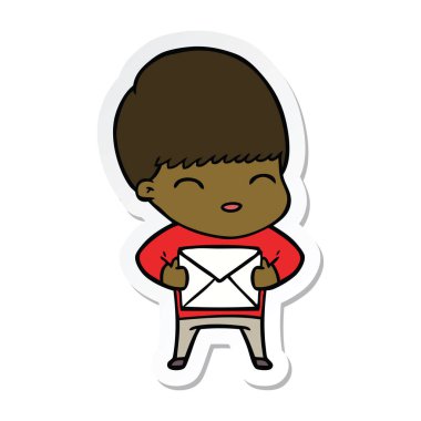 bir mutlu çizgi film çocuk etiket