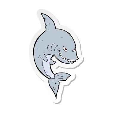 komik karikatür köpekbalığı etiket