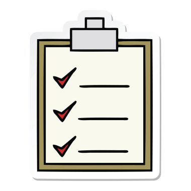 sevimli çizgi kontrol listesi etiket