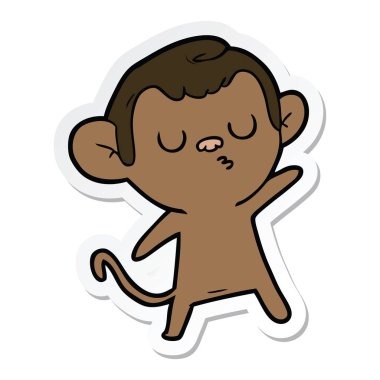 etiket bir karikatür maymun