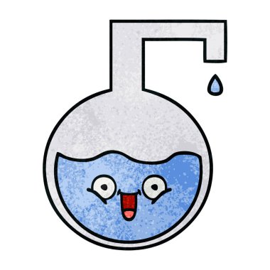 retro grunge doku karikatür bilim şişesi