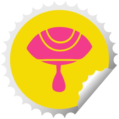 göz ağlayan dairesel peeling etiket çizgi film