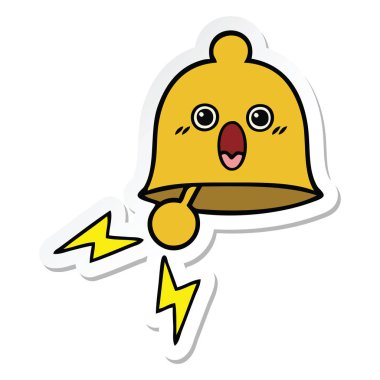 Zili çalmadan bir sevimli çizgi etiket