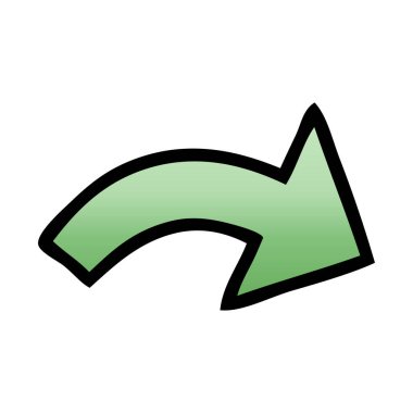 Degrade gölgeli karikatür işaret eden ok