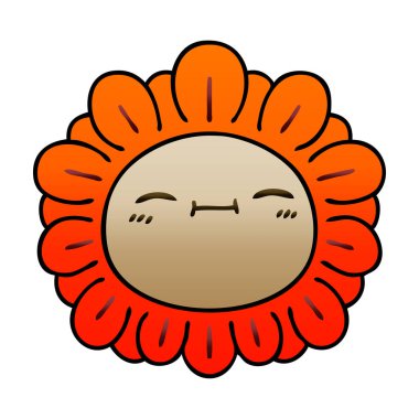 ilginç degrade gölgeli karikatür çiçek 