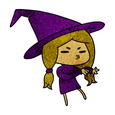 sevimli cadı kawaii kızlardan dokulu çizgi film