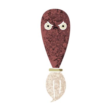 Retro illüstrasyon tarzı çizgi film boya fırçası