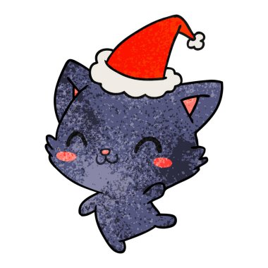 Noel dokulu karikatür kawaii kedi