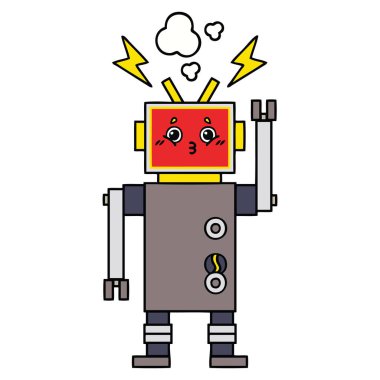 sevimli çizgi robot arıza