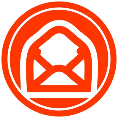 Zarf mektup dairesel simgesi