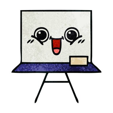 Retro grunge doku çizgi film beyaz tahta