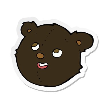 etiket bir çizgi film siyah ayı yüz