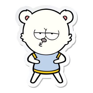 etiket sıkılmış kutup ayısı karikatür