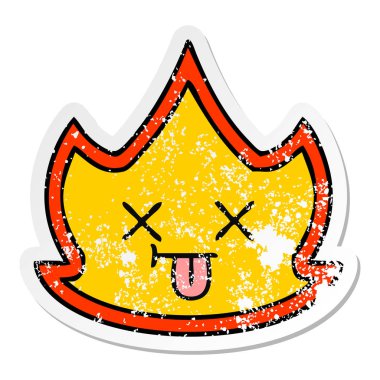 sevimli çizgi ateş sıkıntılı etiket