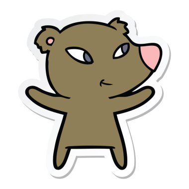 etiket bir sevimli çizgi ayının