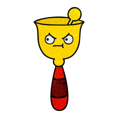 Retro grunge doku çizgi film okul zili