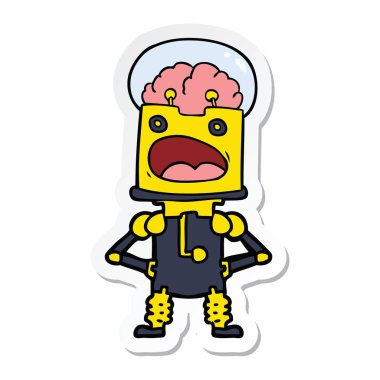 bir çizgi film robot Sticker
