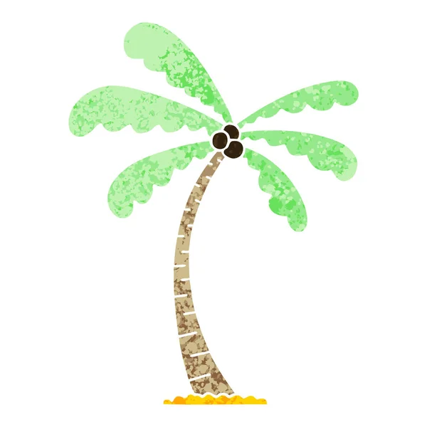 Quirky retro illustration style cartoon palm tree — Stock Vector