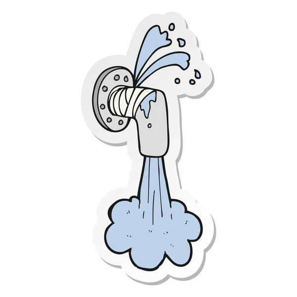 Sticker of a cartoon leaky pipe — Stock Vector