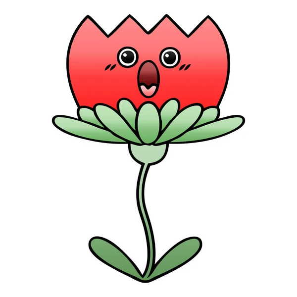 Gradiente sombreado flor de dibujos animados — Vector de stock