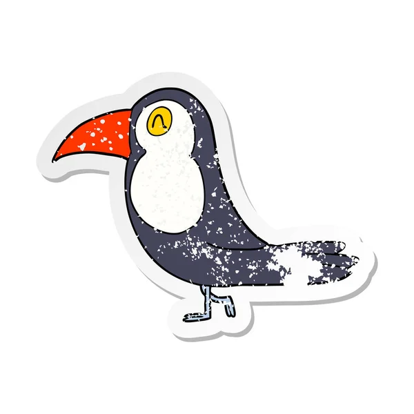 만화 큰부리새의 고민된 스티커 — 스톡 벡터