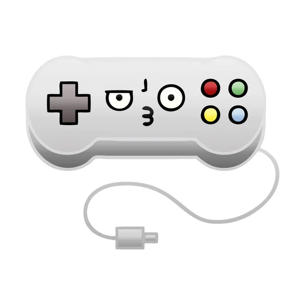 Gradient shaded cartoon game controller — Stock Vector