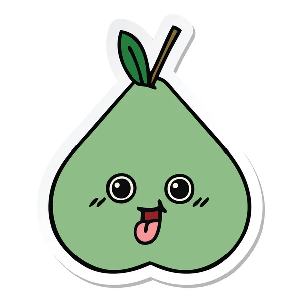 Sticker voor een leuke cartoon-pear — Stockvector