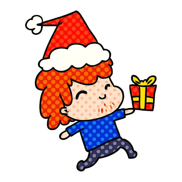 可愛い男の子のクリスマス漫画 — ストックベクタ