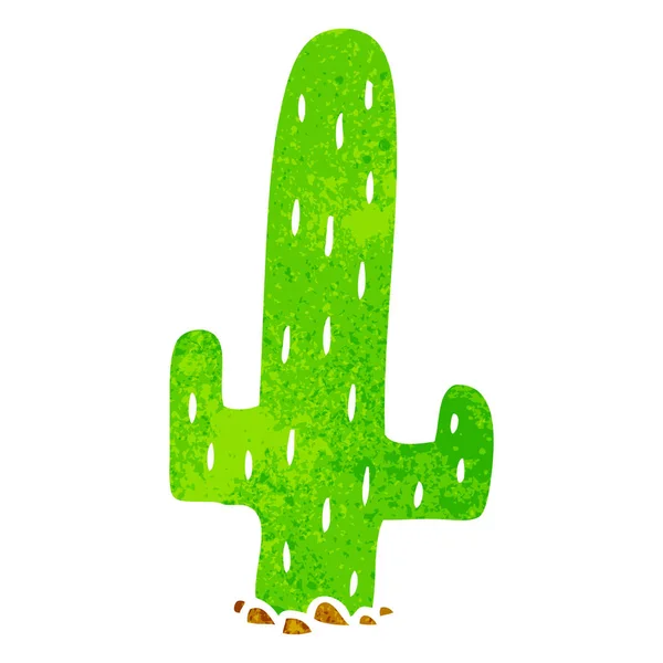 Dessin animé rétro doodle d'un cactus — Image vectorielle